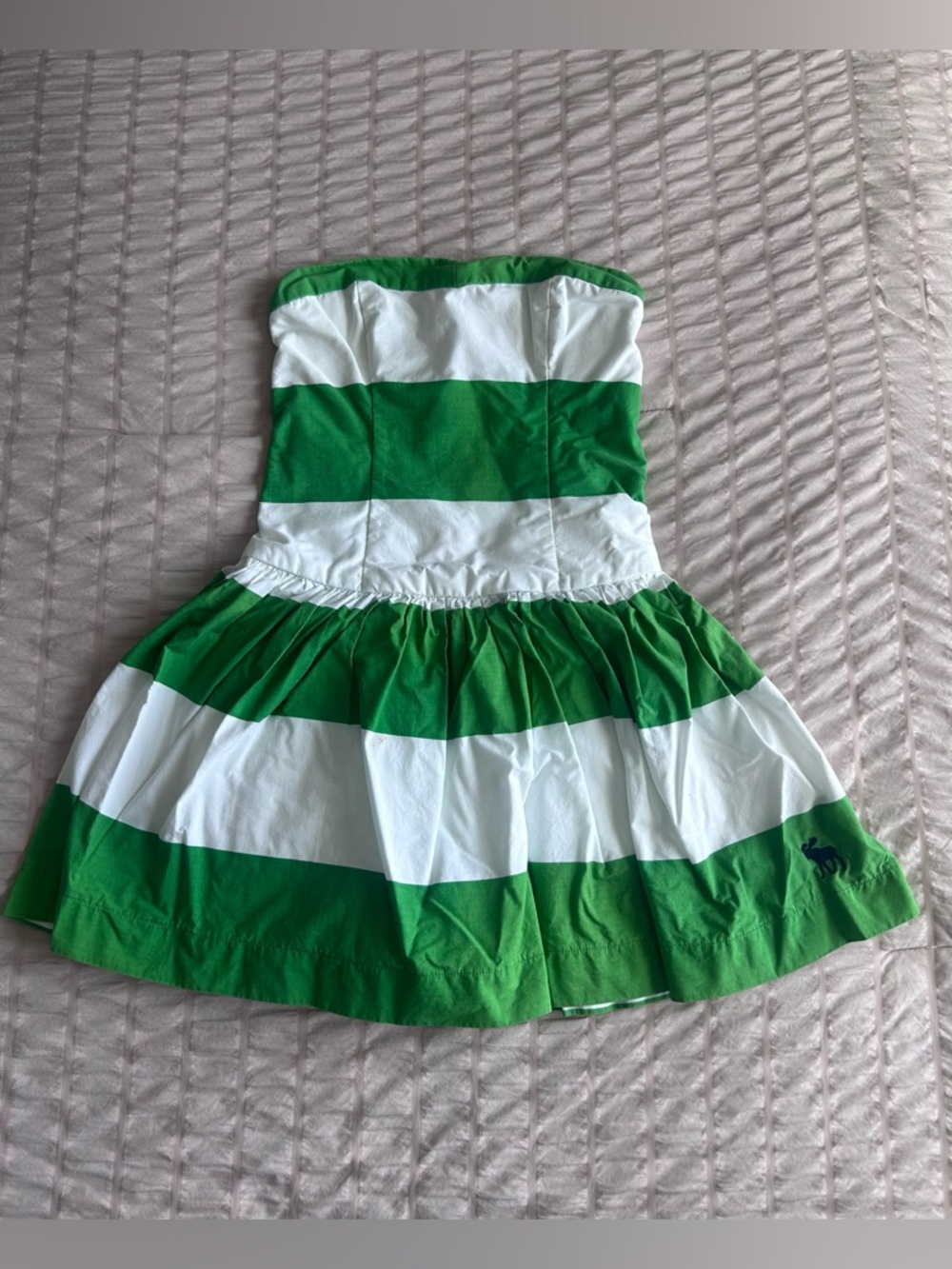 Abercrombie and Fitch Striped Logo Strapless Mini Dress (M)